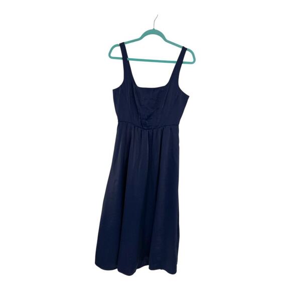WAYF Desi Bustier Midi Dress In Navy Size Medium $128 MSRP - Picture 3 of 8